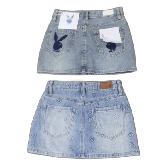 Playboy Denim Blue Jean Skirts Women's Size 0 Lot of 2 NWT READ - Picture 2 of 2